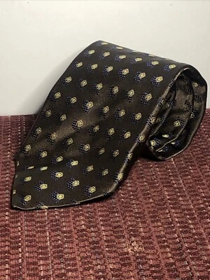 LUIGI BORRELLI NAPOLI Men's Silk Necktie Handmade ITALY Luxury Brown Tie - Image 1 of 4