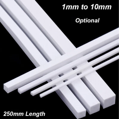 ABS Plastic Square Rod Solid Bar for Model Building DIY 250mm Length 1mm to 10mm - Image 1 of 4