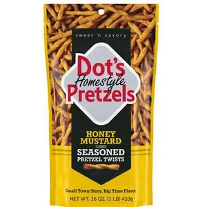 Dot'S Homestyle Pretzels Honey Mustard Seasoned Pretzel Twists, 16 Oz (1 Pack) - Picture 1 of 4