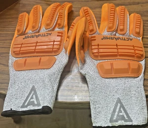 Ansell Activarmr Anti Impact Gloves Orange Size Large # 10 Enhanced Grip 97-125 - Picture 1 of 10