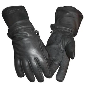 Redline Men's Zip-Off Cuff Full-Finger Fleece Lining Leather Gloves, Black G-054 - Picture 1 of 2