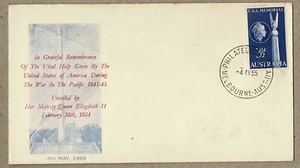 Australia 1955 Mappin & Curran USA Memorial Friendship FDC Unsealed Unaddressed - Picture 1 of 2