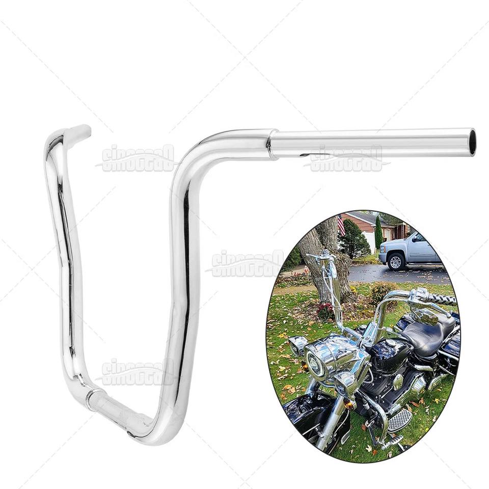 Manillar de barra colgante Ape cromado de 14" apto para Harley Road King Classic Foto 1 de 4
