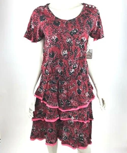 Matilda Jane Flapper Style Helena Dress Burgundy Ruffle Short Sleeve Women S NWT - Picture 1 of 11