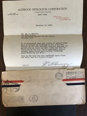 US Stamps Air Mail Cover 1928 Lindbergh - Image 1 of 2