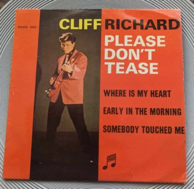 CLIFF RICHARD/SHADOWS DANISH 7" vinyl EP - " PLEASE DON'T TEASE " 1960 - Image 1 of 4