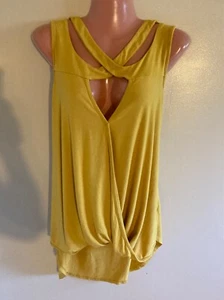 Womens Plus Size Casual Sleeveless Criss Cross Neckline Top - Picture 1 of 5