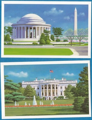 USA 1989 Post Cards S UX143, UX144 White House & Jefferson Mem NEW - US Seller - Image 1 of 2