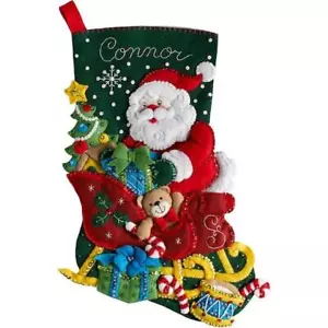 Bucilla 18" Felt Christmas Stocking Kit - Santa's Sleigh - Picture 1 of 1