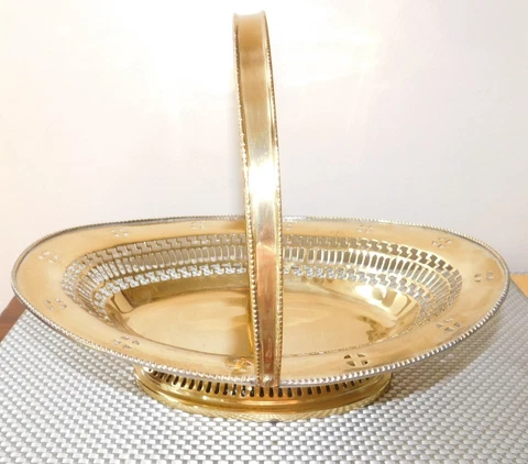 Ethan Allen Brass Basket w handle Cover