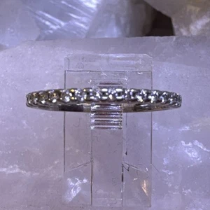 Alianza de aniversario de boda de oro blanco de 14K talla 6,5 1,20 g (AT425-10) {OO} - Imagen 1 de 14
