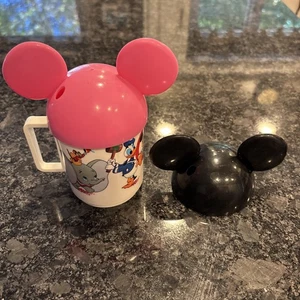 Mickey & Minnie Mouse Ohren Tasse Vintage Walt Disney World WO/Strohhalm - Bild 1 von 9