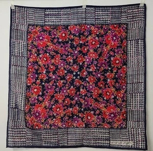 Emanuel Ungaro Vintage wool scarf with red purple flowers and geometric pattern - Picture 1 of 8