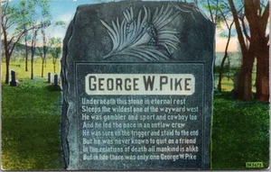 C1960s DOUGLAS, Wyoming Postal "GEORGE W. PIKE MONUMENT" Cementerio Lápida - Imagen 1 de 2