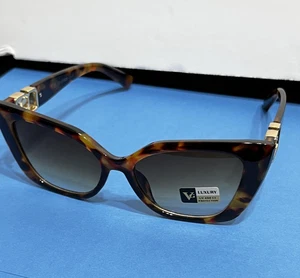 Gafas de sol Altare Genesis para mujer ojo de gato lujo detalle dorado LV 490 diseñador NUEVAS - Imagen 1 de 6
