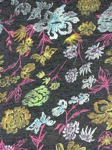 Blumen Strick Netz Stoff Bekleidung schwarz Blume Meterware - Bild 1 von 3