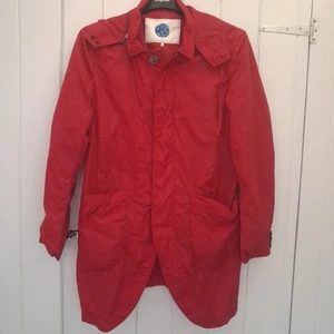 Pretty Green Red Hooded Parka Jacket Men's Size 3 (UK Large) Paisley Trim Mod - Picture 1 of 12
