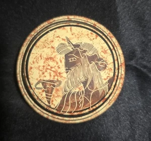 Greek Handpainted Clay Lidded Trinket Box Featuring Greek god Dionysus - Picture 1 of 8