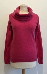 M&S Collection 100% Kaschmir Wasserfall Rollkragen Pullover UK 10 Cerise Pink Strick - Bild 1 von 7