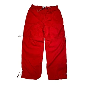 Urban Outfitters Damen Fallschirmhose Nylon rot Baggy Large Cinch Bein Knöchel - Bild 1 von 5
