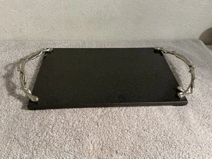 Michael Aram Tagliere Formaggio Pietra Granito Orchidea Nera - Foto 1 di 9