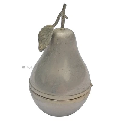 Deckeldose Dose Messing vernickelt Birne alt 9cm - Bild 1 von 2