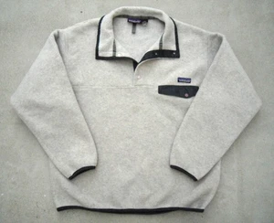 Vtg 90's Patagonia Synchiia Snap-T Fleece Jacket Men's Sz L Beige Made in USA - Picture 1 of 23