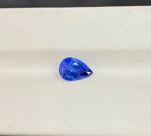 1.75 ct Best Grade Luster / Nice Blue Natural Blue Sapphire - Pear Gem Video !! - Picture 1 of 3