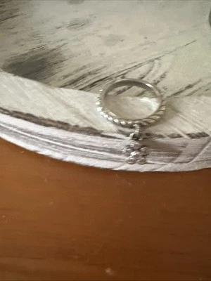 Judith Ripka Diamonique Flower Cable Sterling Silver Pink Center Stone Ring 7 - Image 1 of 4