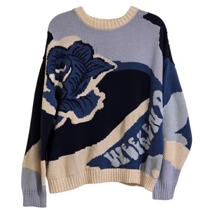 Weekend Max Mara Damen XL? Plinio Pullover Rose Blumen Baumwolle Strickpullover Lesen - Bild 1 von 4