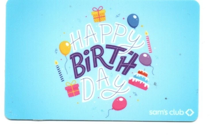Sam's Club Happy Birthday Balloons Blue Gift Card No$Value Collectible FD-109113 - Image 1 of 1