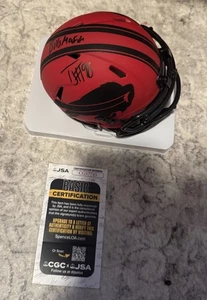 Minicasco de velocidad de fútbol americano firmado con autógrafo por TJ Sanders Buffalo Bills Rave JSA - Imagen 1 de 2