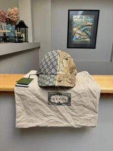 Gucci Monogramm Python Split Baseballmütze - Medium - UVP $ 1150 - neu - authentisch - Bild 1 von 5