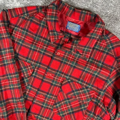 Pendleton Board Shirt Mens 2XLT Red Royal Stewart Tartan Plaid Wool 70s VTG - Image 1 of 4