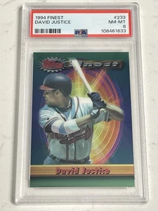 1994 Topps Finest - David Justice #233 PSA 8 NM-MT - Foto 1 di 2