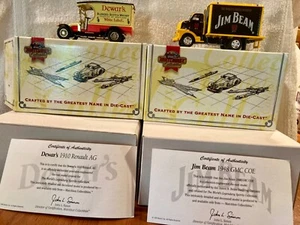 Lot 2 MATCHBOX 1910 Dewars Renault &1948 GMC COE Jim Beam 1:43 DIECAST COA - Picture 1 of 8