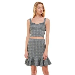 Nuevo con etiquetas Sujetador Lily Rose Copa Bustier Top Gris Cuadros Juniors Talla S - Imagen 1 de 3