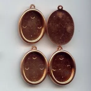 6 ACRÍLICO VINTAGE RECUBIERTO DE COBRE 25x18mm. COLGANTES DE AJUSTE OVALADO 1996 - Imagen 1 de 1
