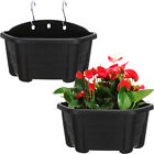  2 Pcs Fence Pot Planters Wall Mounted Semicircle Flower Hanging