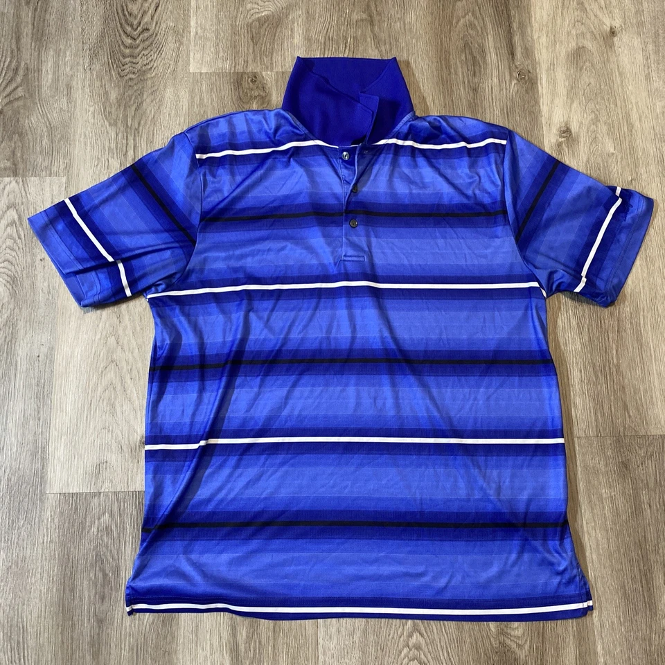 Polo de golf Ben Hogan Performance para hombre azul talla XL a rayas manga corta Foto 1 de 4