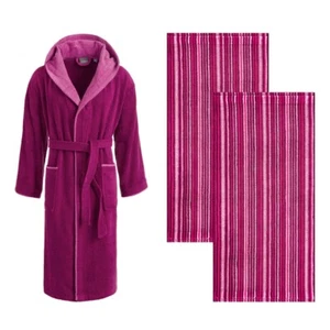 Setpreis Cairo vivid pink Bademantel Kapuzenmantel +GRATIS zwei Handtücher - Ege - Bild 1 von 6