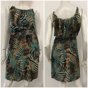 MARCIANO GUESS Vestito abito verde marrone laminato lurex Tg IT 40 - Imagen 1 de 15