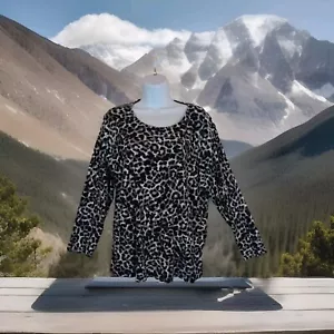 Camicetta leopardata da donna Signature Studio 2XL (22-24 W) top manica lunga - Foto 1 di 8