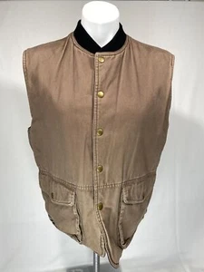 Arcadia Vest Mens Small Brown/Black Reversible Insulated Cotton Canvas Outdoor - Picture 1 of 12
