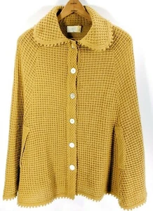 De Colección Sears Capa Poncho Mantón Para Mujer Talla Única Vara Dorada Flecos Retro Grandmacore - Imagen 1 de 10