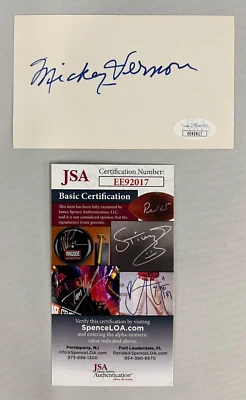 Mickey Vernon Signed Index Card JSA Certified AUTO MLB Washington Senators NICE! - Image 1 of 4