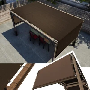 12' W x 12' L Brown Pergola Canopy Replacement UPF50+ Top Cover,Commercial Grade - Picture 1 of 7