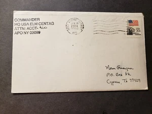 APO 09099 HEIDELBERG, GERMANY 1984 Army Cover ELM CENTAG w/ letter - Picture 1 of 3
