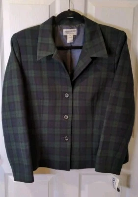Pendleton Women's US Petite 14 100% Virgin Wool Jacket Plaid Waist Length - Image 1 of 4