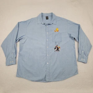 Vintage Warner Bros Studio Store Embroidered Tweedy Sylvester Shirt Mens XXL - Picture 1 of 10